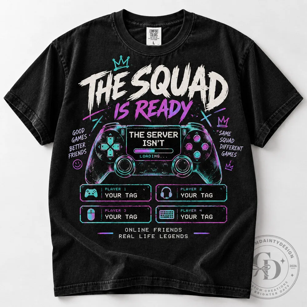 Gamer Squad Funny Online Gaming Friend Group Tee Shirt