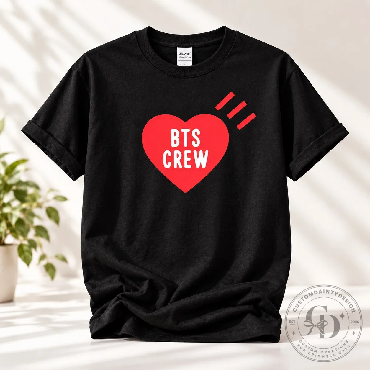BTS Jin Worn CREW Red Heart Shirt Soundcheck Day 1