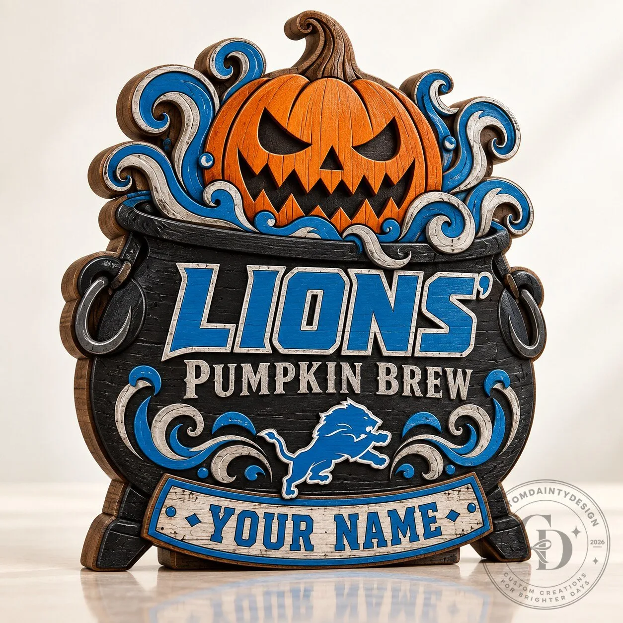 Detroit Lions Personalized Wooden Block Custom Shape Gift For Fan Decor 2 Detroit Lions Personalized Wooden Block Custom Shape Gift For Fan Decor