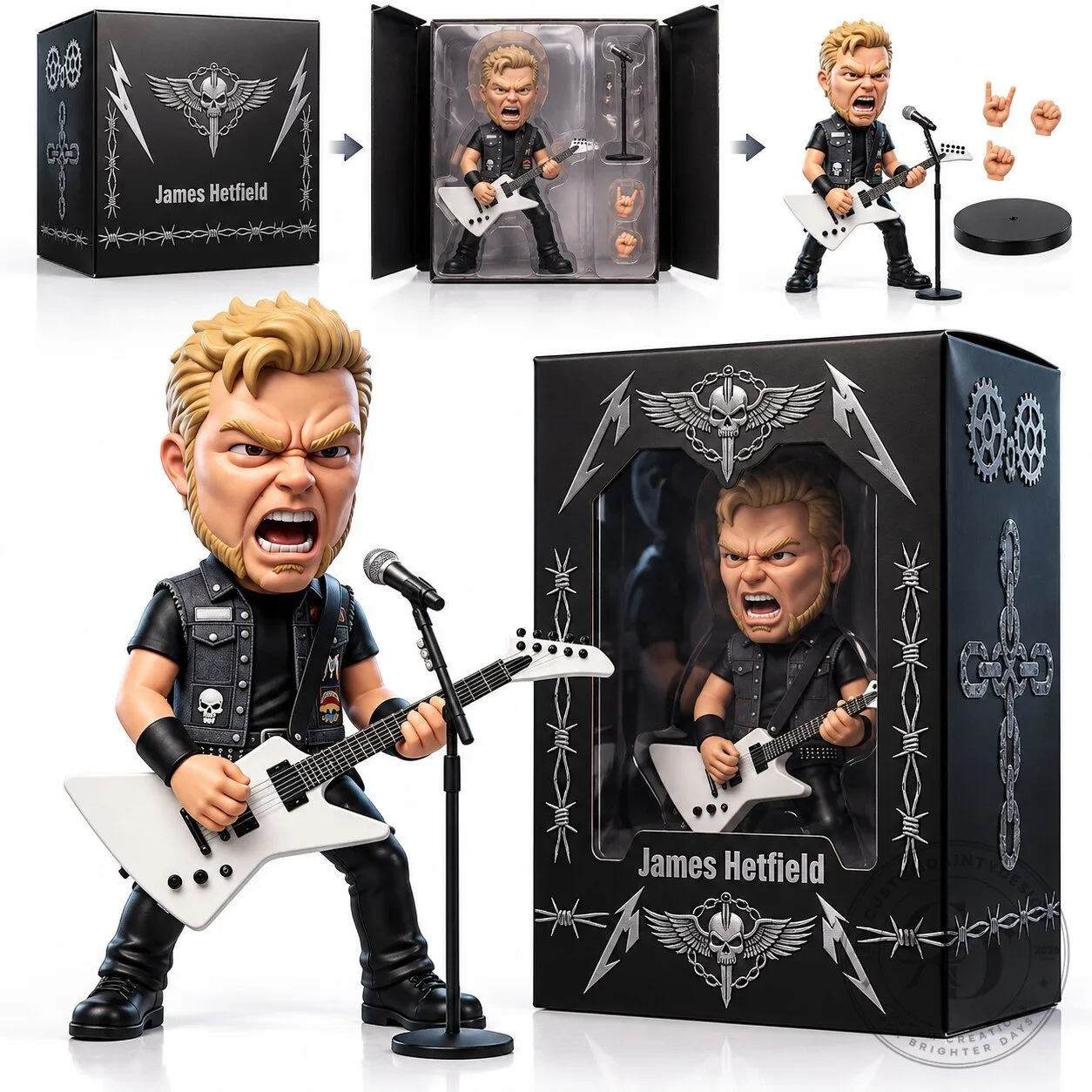 Metallica James Hetfield 45th Anniversary Chibi Vinyl Art Figurine For Fan
