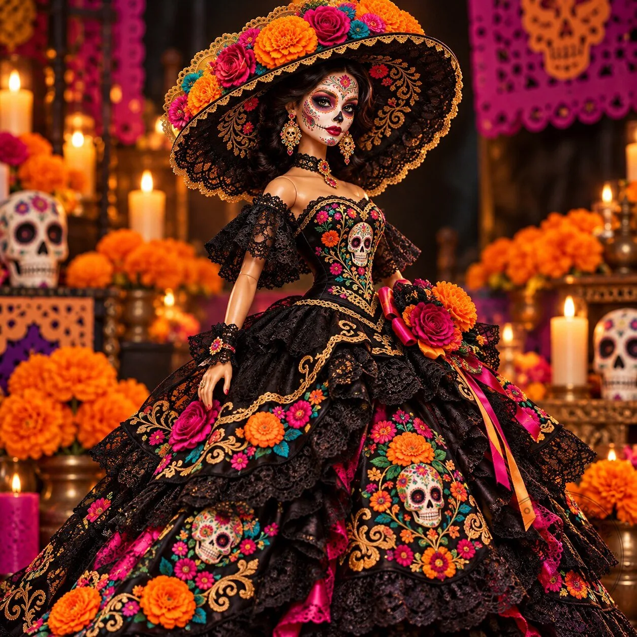 Día de Muertos Calavera Catrina Doll Mexican Day Barbie Signature