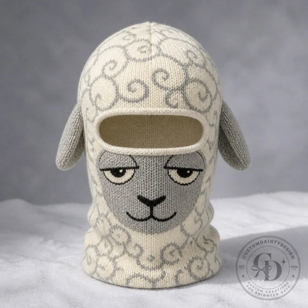Sleepy Sheep Ski Balaclava with Fluffy Wool Graphics and Droopy Eyes 5 Sleepy Sheep Ski Balaclava with Fluffy Wool Graphics and Droopy Eyes