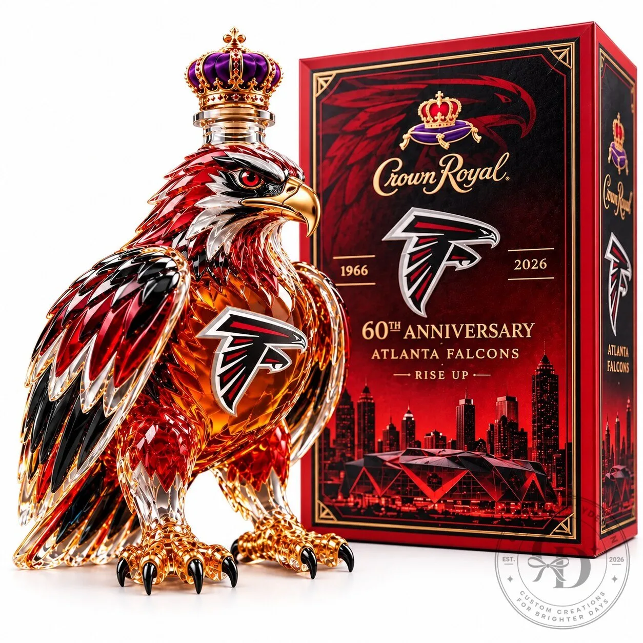 Crown Royal Atlanta Falcons 60th Anniversary Eagle 2026 Whiskey Decanter